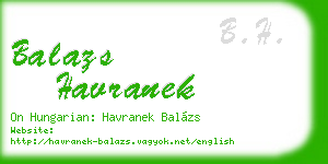 balazs havranek business card